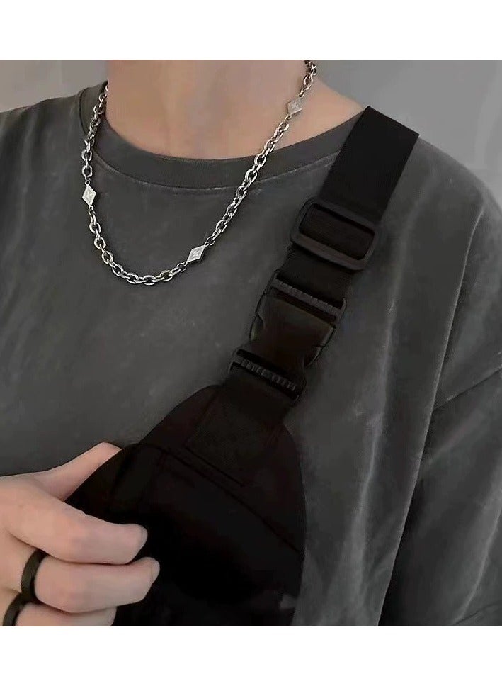 Unisex Titanium Steel Punk Chain Necklace – Trendy European  American Small-Batch Design Clavicle Chain, Streetwear Hoodie Accessory - Image 1