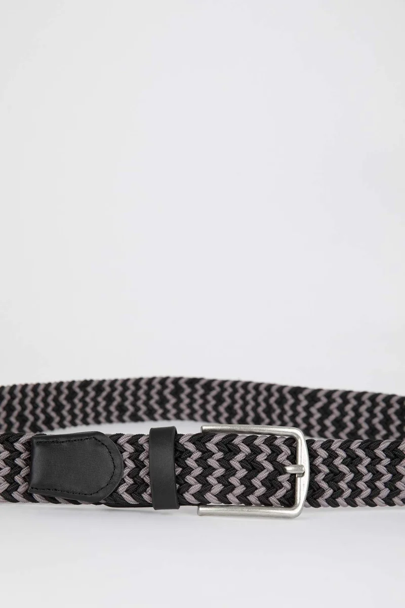 Defacto  Men's Rectangle Buckle Denim Belt for Men | Best Price UAE