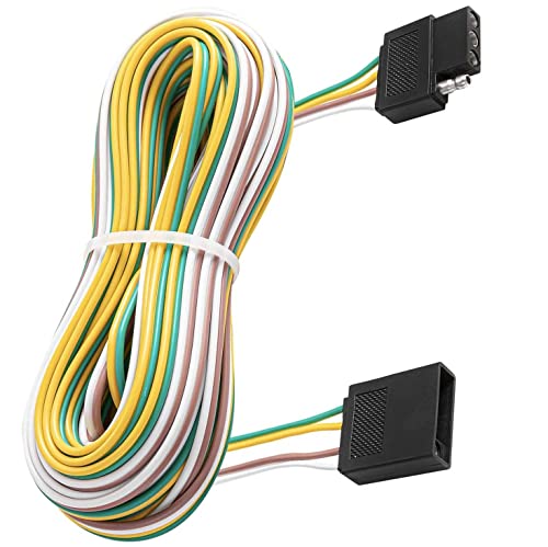 AUTOMAJOR 4 Pin Trailer Light Wire Harness Extension 10ft 18AWG Cooper Core Wire with Male and Female PVC Plug Replacement for All Types Trailer Boat RV Track Snowmobile Watercraft - Image 1