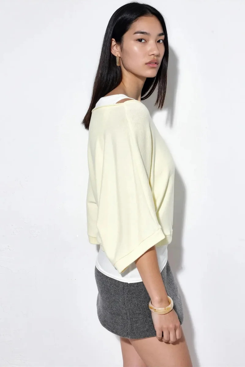 بوسيم BUSEM Women's Ribbed Crew Neck Jumper