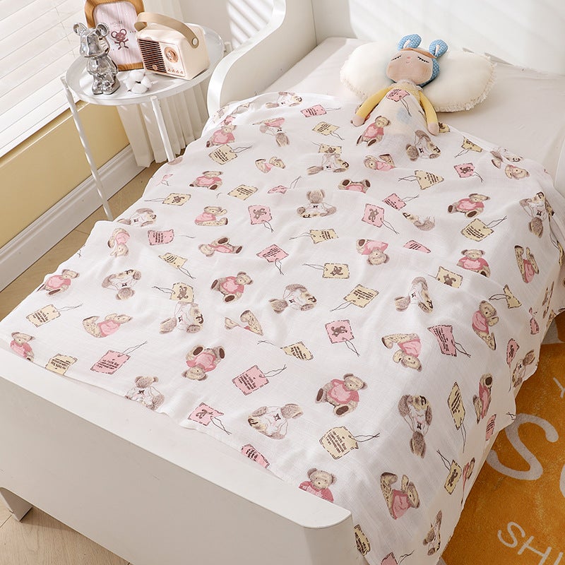 Musilin Swaddle Baby Swaddle Towel Bamboo Cotton Gauze Blanket Blanket Newborn Bath Towel Baby Nursing Towel - Image 2