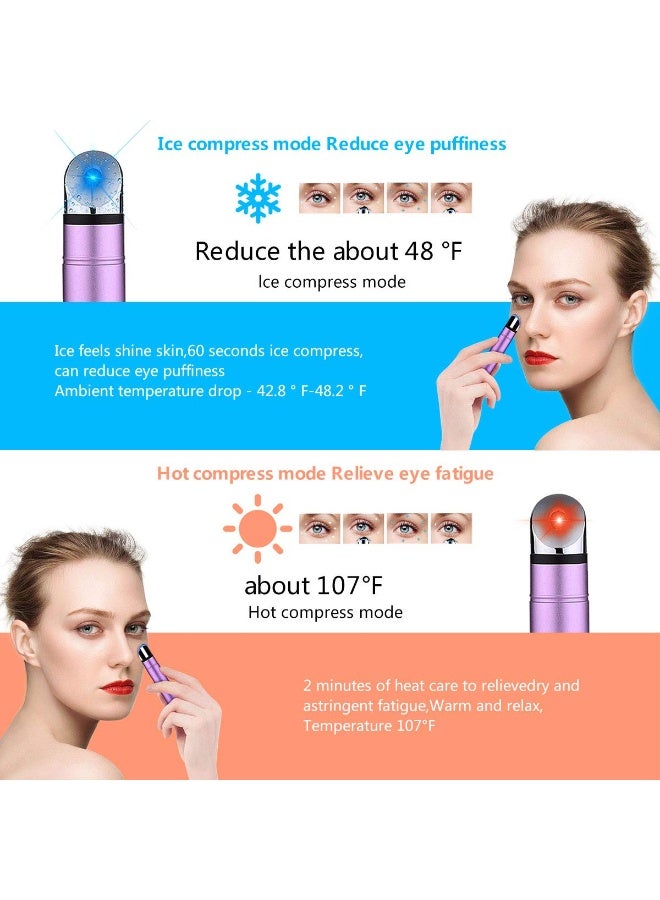 SOLARAE Eye Massager Wand with Heat and Cooling, Electric Ice Roller for Face, 42℃ Vibration for Dark Circles, Puffiness, Sinus Pain, and Migraine Relief - Image 3
