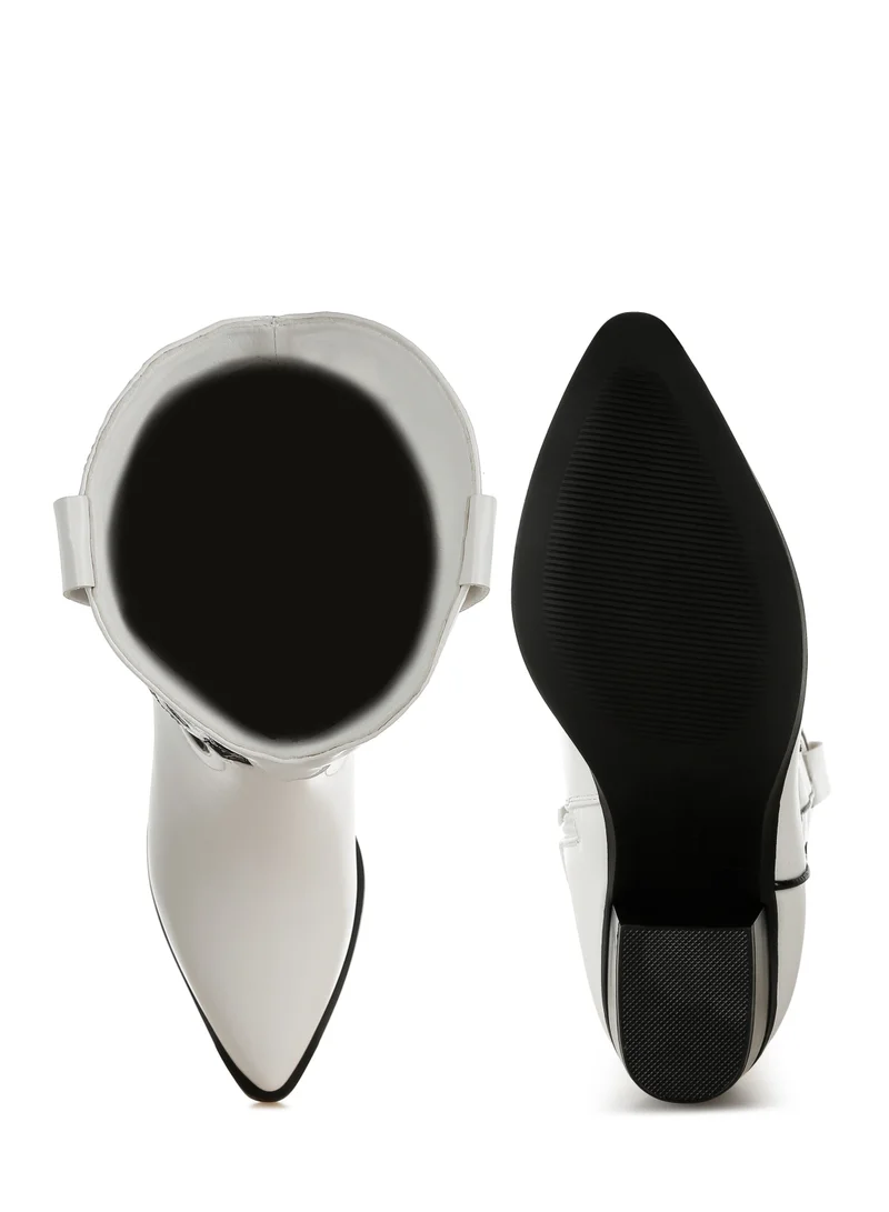 London Rag Winged Patchwork Cowboy Boots in White
