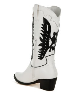 London Rag Winged Patchwork Cowboy Boots in White  - Image 3