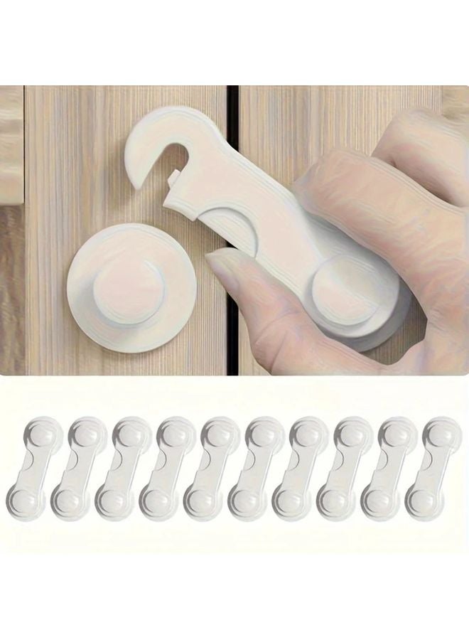 6pcs No Drill Safety Lock Multi Functional Drawer Cabinet Locks Anti Slip - Image 3
