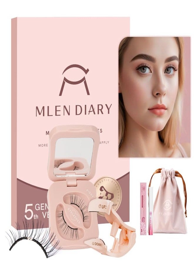 MLEN DIARY Magnetic Eyelashes with Applicator Natural Reusable Soft Magnets Lashes Without Eyeliner, Glue-free Lightweight, Waterproof, Easy to Wear, No Makeup Remover Required(Natural Style) - Image 1
