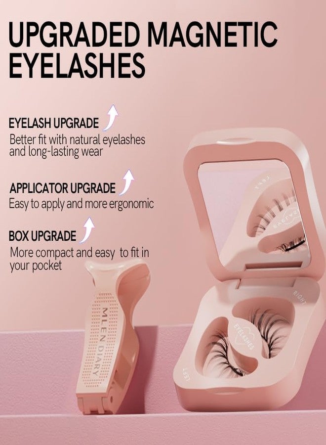 MLEN DIARY Magnetic Eyelashes with Applicator Natural Reusable Soft Magnets Lashes Without Eyeliner, Glue-free Lightweight, Waterproof, Easy to Wear, No Makeup Remover Required(Natural Style) - Image 2