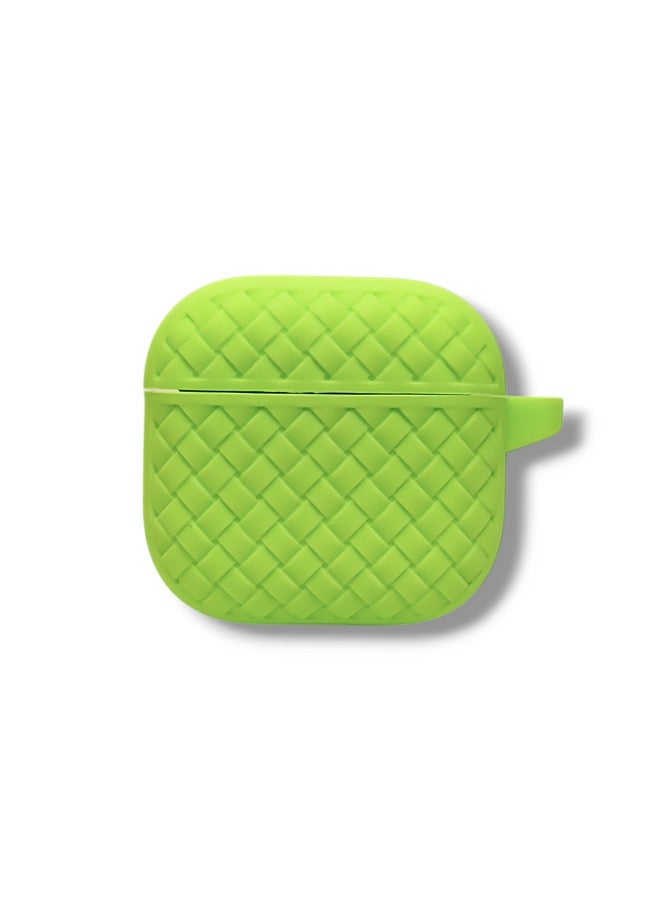 AirPods 4 Silicone Case with Stylish Ribbed Design - Phosphor Green - Image 1