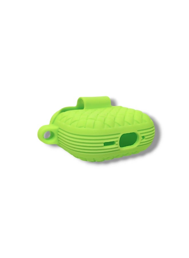 AirPods 4 Silicone Case with Stylish Ribbed Design - Phosphor Green - Image 3