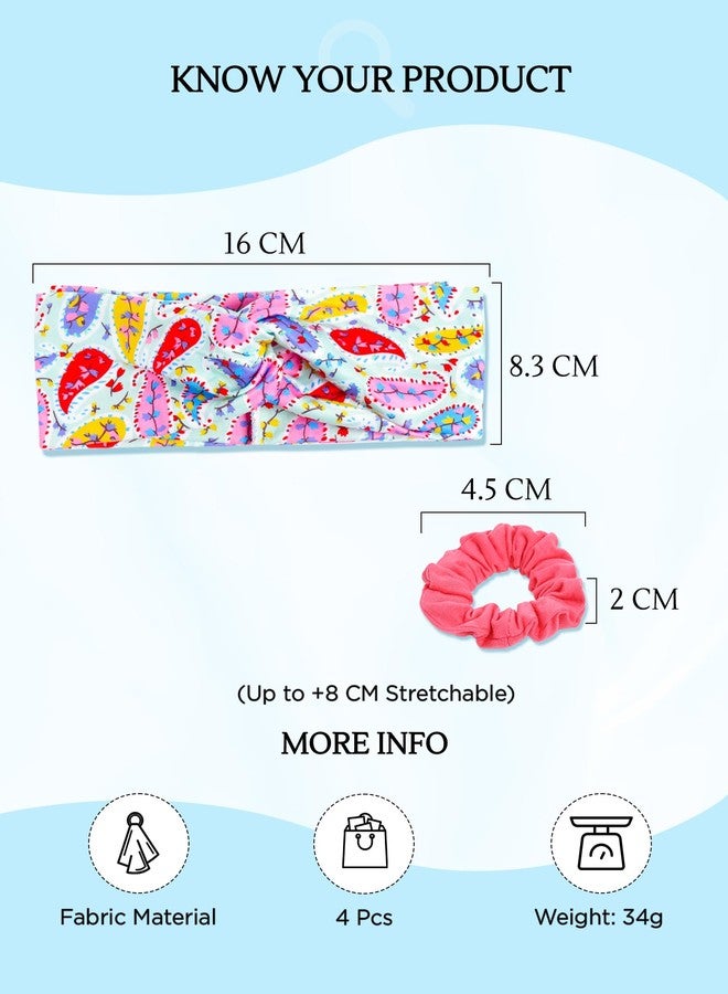 تشيميز أصفر مجموعة إكسسوارات الشعر من يلو تشايمز، تتضمن قطعتين: عصابات رأس مطاطية متقاطعة للراحة واليوغا، وربطات شعر متناسقة، إكسسوارات شعر للنساء والفتيات (عبوة من 4 قطع)، متعددة الألوان، متوسطة الحجم - Image 4