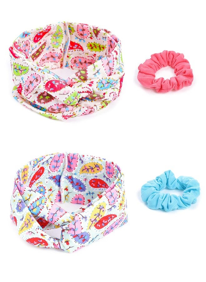 تشيميز أصفر مجموعة إكسسوارات الشعر من يلو تشايمز، تتضمن قطعتين: عصابات رأس مطاطية متقاطعة للراحة واليوغا، وربطات شعر متناسقة، إكسسوارات شعر للنساء والفتيات (عبوة من 4 قطع)، متعددة الألوان، متوسطة الحجم - Image 1