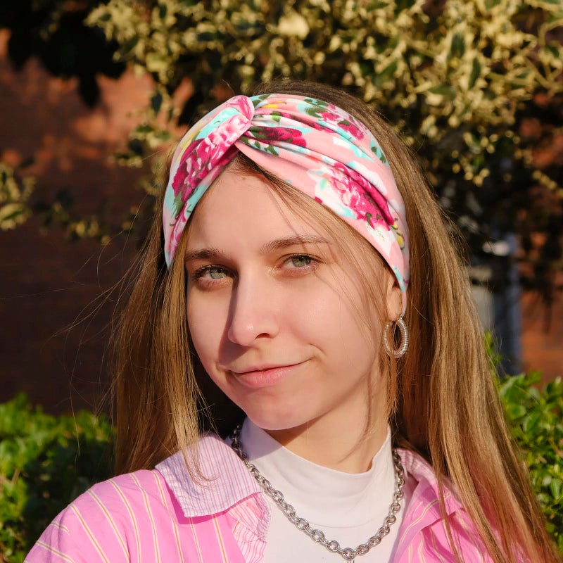 DRESHOW 6 Pack Boho Non-Slip Headbands for Women Girls Yoga Workout Running Knotted Turban Floral Printed Elastic Head Wrap - Image 2