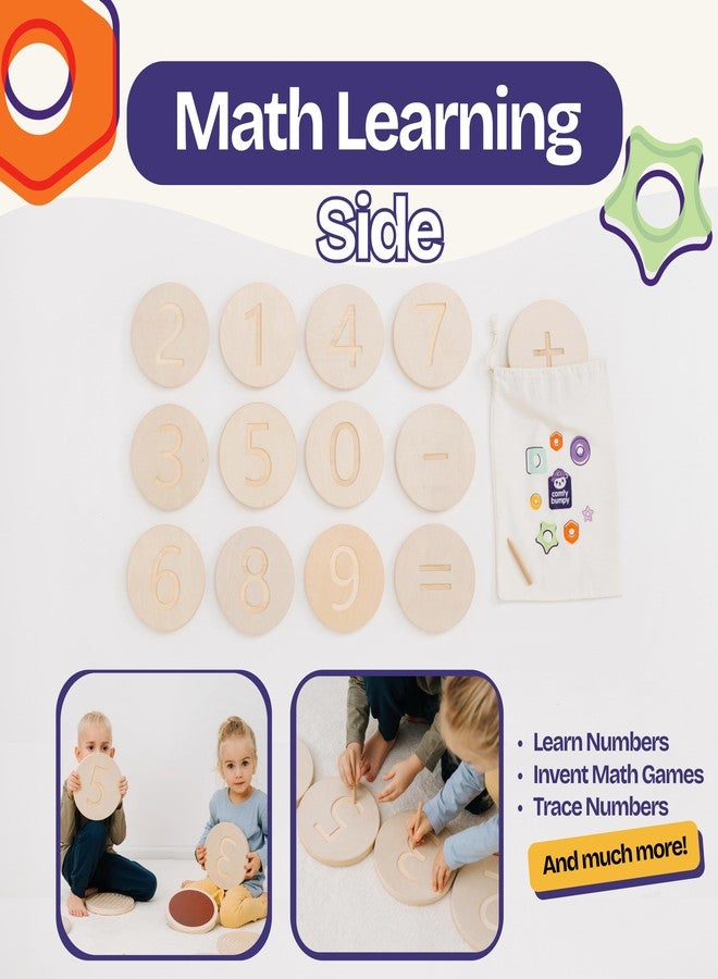 ComfyBumpy Wooden Stepping Stones for Kids | Set of 13 Montessori Stepping Stones for Toddlers - Double-Sided Stepping Stone Kit with Colors, Engraved Numbers and Shapes for Balance & Sensory Play - Image 5