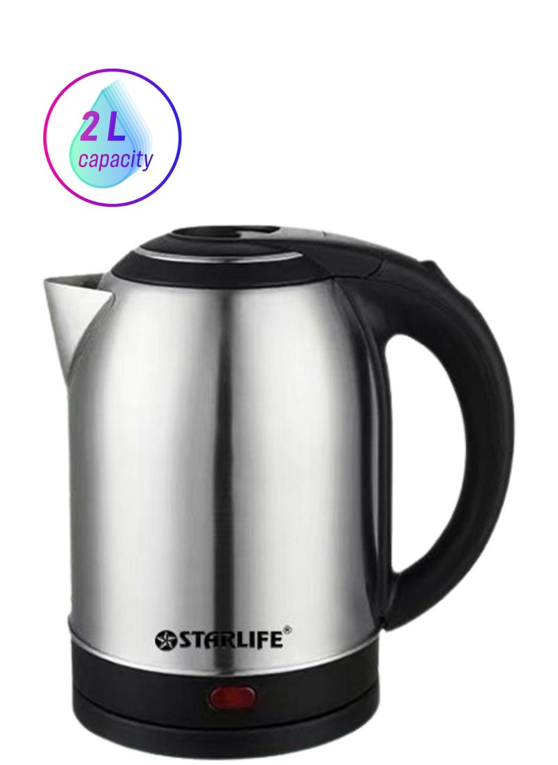 STARLIFE Electric Kettle 2L With Auto Turn-Off Kettle 1500W Over Heat And Dry Protection High Quality Stainless Steel Inner Shell  - Image 1
