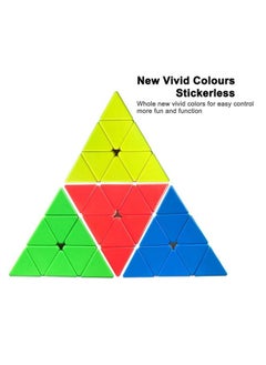 D ETERNAL Pyraminx Pyramid 3X3X3 Triangle Cube 3X3 High Speed Stickerless Puzzle Cube Game Toy, Multicolor, Kids And Professionals  - Image 2