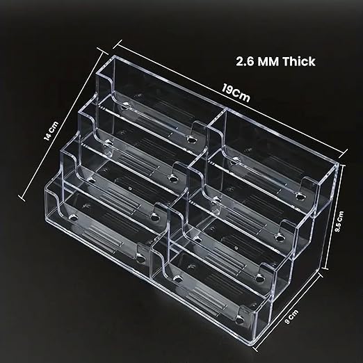 SNDIA Business Card Holder Visiting Card Stand Organizer Clear Card Holder Display Stand for Office (Transparent) (8 Tier) - Image 2