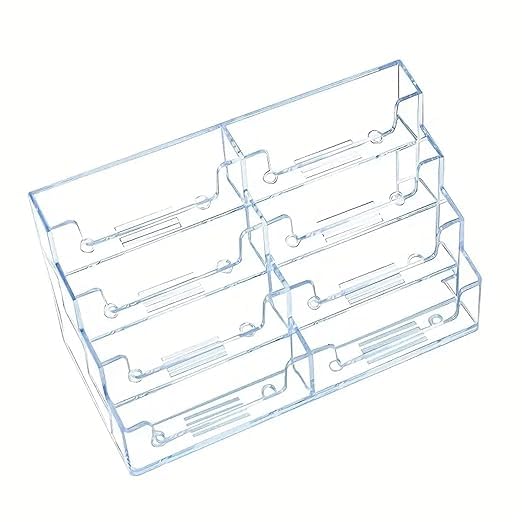 SNDIA Business Card Holder Visiting Card Stand Organizer Clear Card Holder Display Stand for Office (Transparent) (8 Tier) - Image 1