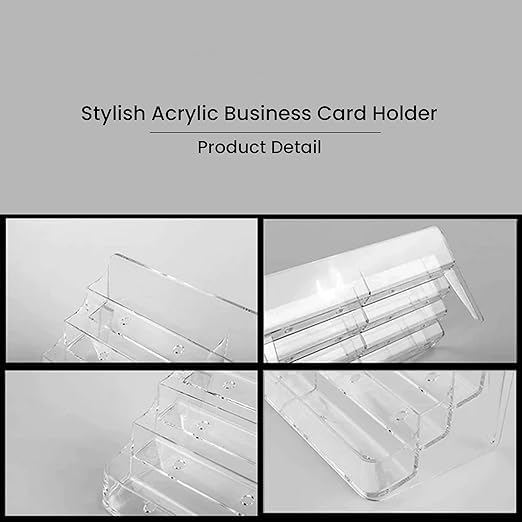 SNDIA Business Card Holder Visiting Card Stand Organizer Clear Card Holder Display Stand for Office (Transparent) (8 Tier) - Image 3
