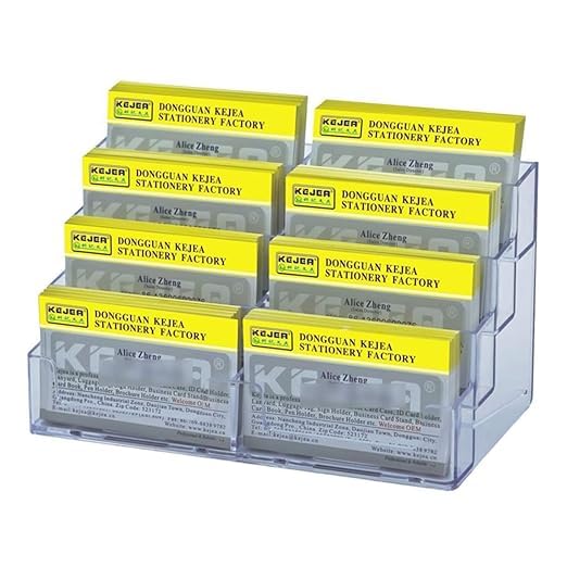 SNDIA Business Card Holder Visiting Card Stand Organizer Clear Card Holder Display Stand for Office (Transparent) (8 Tier) - Image 4