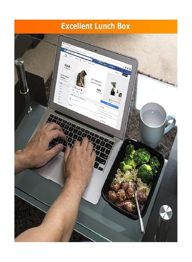 TABLECARE عبوة من 20 علبة (750 مل) من البولي بروبيلين من TABLECARE، للاستخدام مرة واحدة، لتحضير الوجبات، مع غطاء، لتخزين الطعام، مناسبة للتوصيل، آمنة للاستخدام في الميكروويف، قابلة لإعادة الاستخدام، مناسبة للطلبات الخارجية، آمنة للاستخدام في المجمد، لون أسود - Image 4