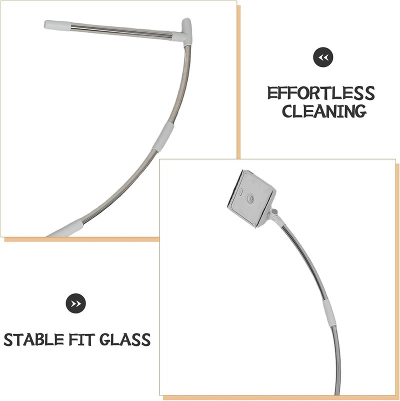 Double-Sided Window Cleaner Tool with 1. Adjustable Handle, Glass Squeegee and Cleaning Pads for Outdoor Glass Cleaning, Windscreen Cleaner for Home and Car Windows - Image 3