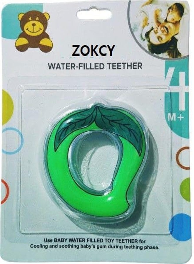 ZOKCY عضاضة أطفال على شكل مانجو خضراء من زوكي® (عبوة من قطعة واحدة) / عضاضة أطفال مملوءة بالماء على شكل مانجو / عضاضة أطفال / لعبة عضاضة للأطفال / عضاضة سيليكون ملونة للأطفال - Image 1