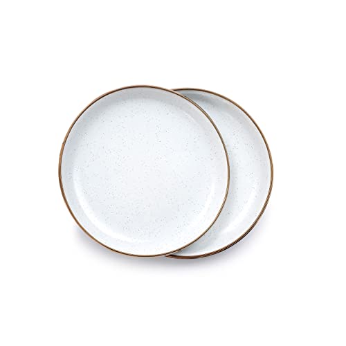 Barebones 8 Inch Salad Plate - Set of 2 Salad Plates - Enamelware Plates - Durable Kitchen or Camping Plate - Eggshell - Image 1