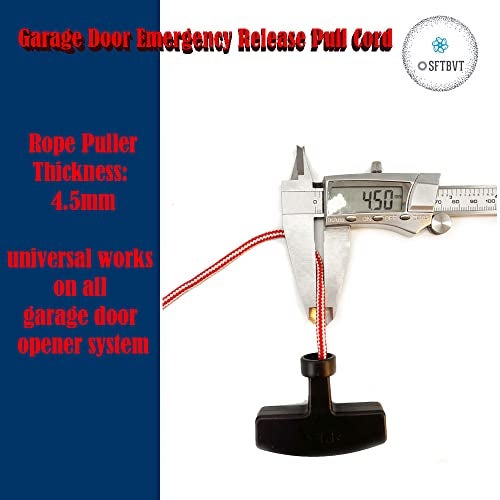 OSFTBVT Garage Door Emergency Release Pull Cord with Handle Garage Opener Rope Puller, Attic Ladder Pull Down Cord - Pack of 2 - Image 3