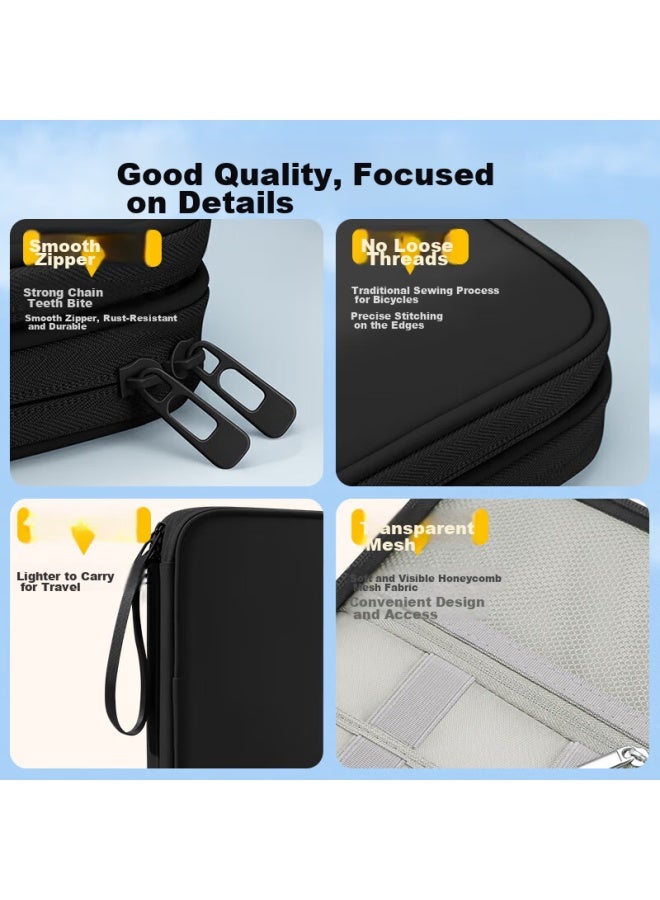 Bubm Cable Storage Pouch For Digital 3c Accessories, Charging Cables, Power Cords, Travel Organizer Bag, Large Double-layer - Image 4