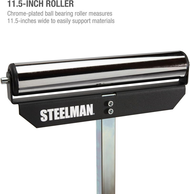 Steelman Single Roller Stand Workstation Support, Durable Steel Construction, Adjustable Height, Foldable for Portability, 132 lb. Capacity - Image 2