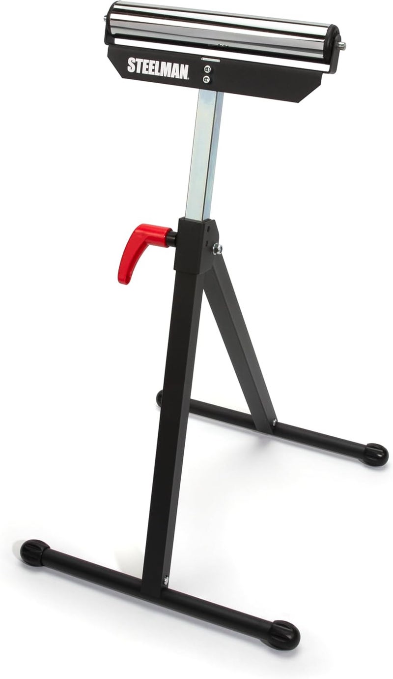Steelman Single Roller Stand Workstation Support, Durable Steel Construction, Adjustable Height, Foldable for Portability, 132 lb. Capacity - Image 1