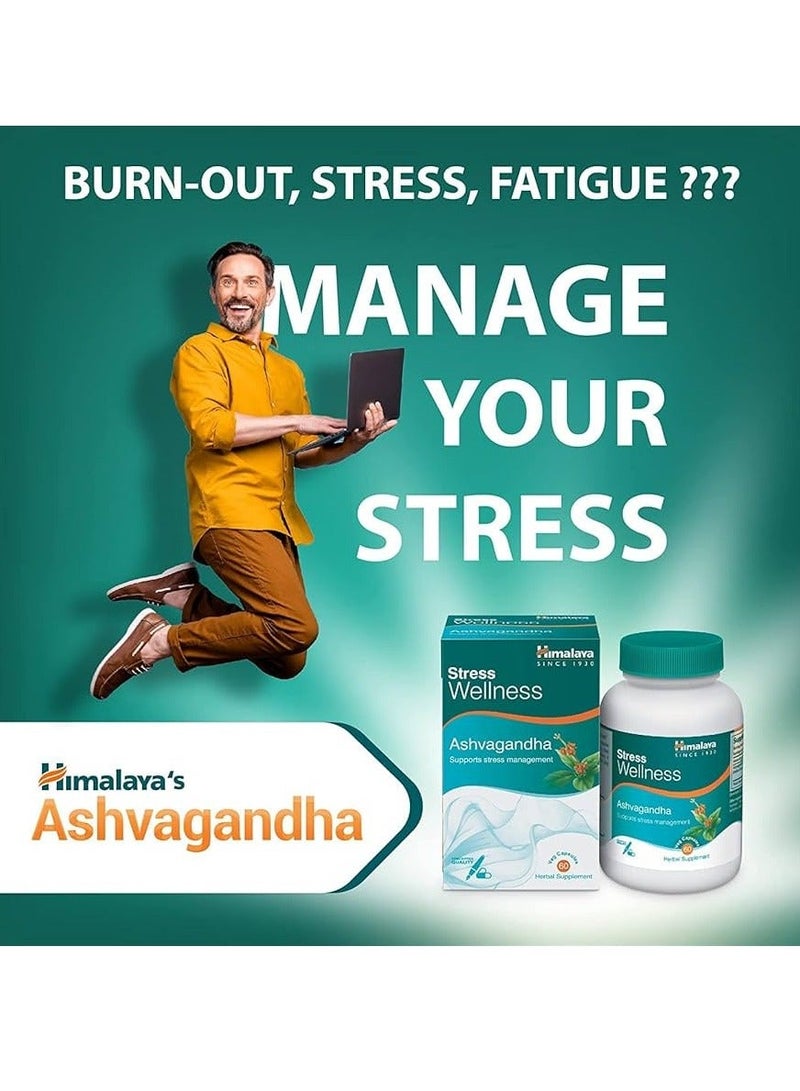 Himalaya Ashvagandha, Relieves Stress And Boosts Energy, 60 Veg. Caps - Image 3