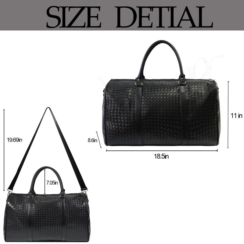 ERWUBA 27L Small Travel Duffle Bag Weekender Bags for Women and Men with Shoe Compartment Foldable Waterproof Toiletry Bag Hospital Bags for Labor and Delivery Gym Bag (Black) - Image 4