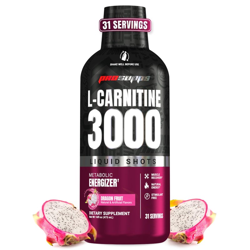 ProSupps L-Carnitine 3000 Liquid, Dragon Fruit Flavor, 31 Servings