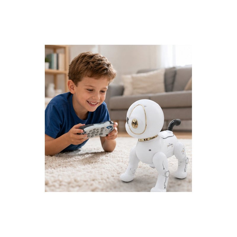 Remote Control Robot Dog Toy for Kids, White Smart Interactive Puppy with Controller - Image 3