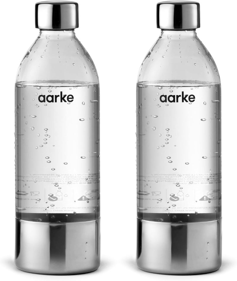 Aarke زجاجة قابلة لإعادة الاستخدام من الفولاذ المقاوم للصدأ PET الإضافية لموديلات الكربوناتور I و II و 3، خالية من BPA وغير سامة، 1 لتر/34 أونصة سائلة (عبوة من 2) - Image 1