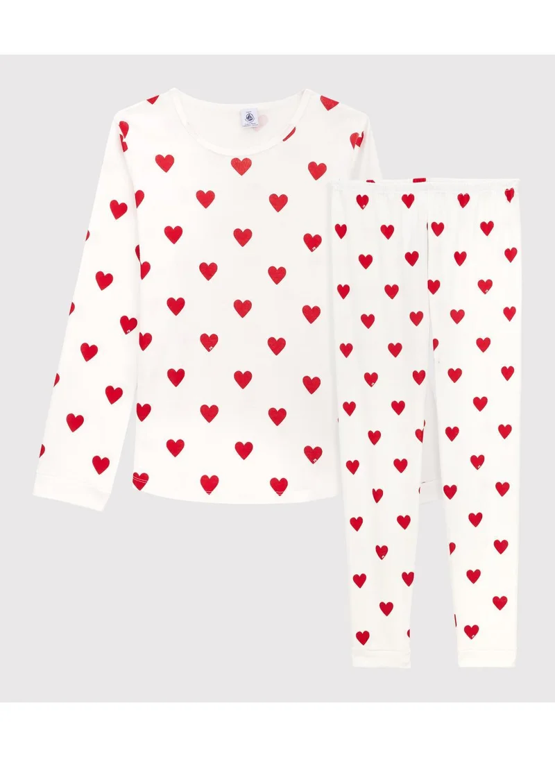 بيتي باتو Girls' Heart Print Ribbed Pyjamas