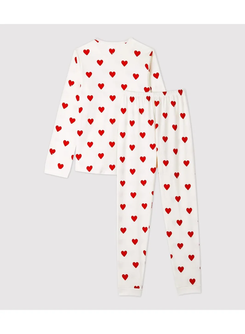 بيتي باتو Girls' Heart Print Ribbed Pyjamas