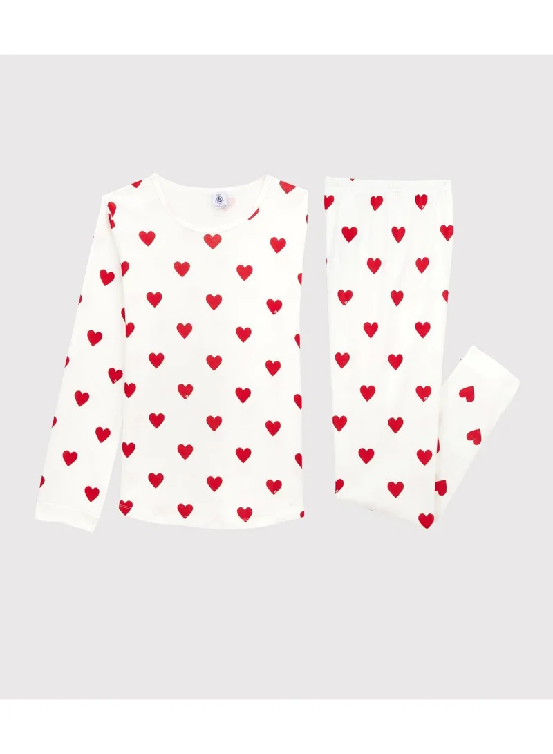 بيتي باتو Girls' Heart Print Ribbed Pyjamas