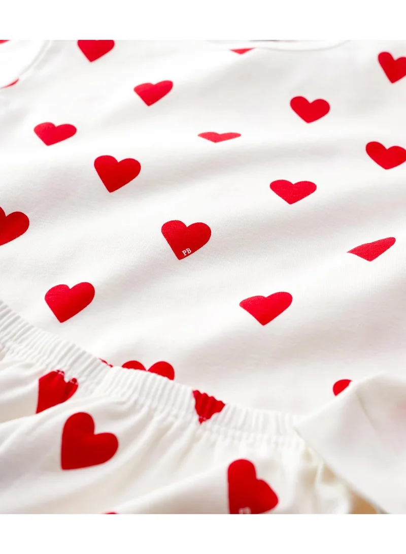 بيتي باتو Girls' Heart Print Ribbed Pyjamas