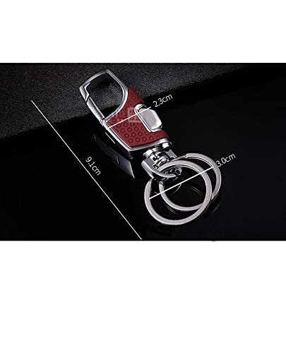 Omuda Stylish Hook Locking Silver Metal Carabiner Double Ring Hook Metal Key Chain for Men & Women - Image 4
