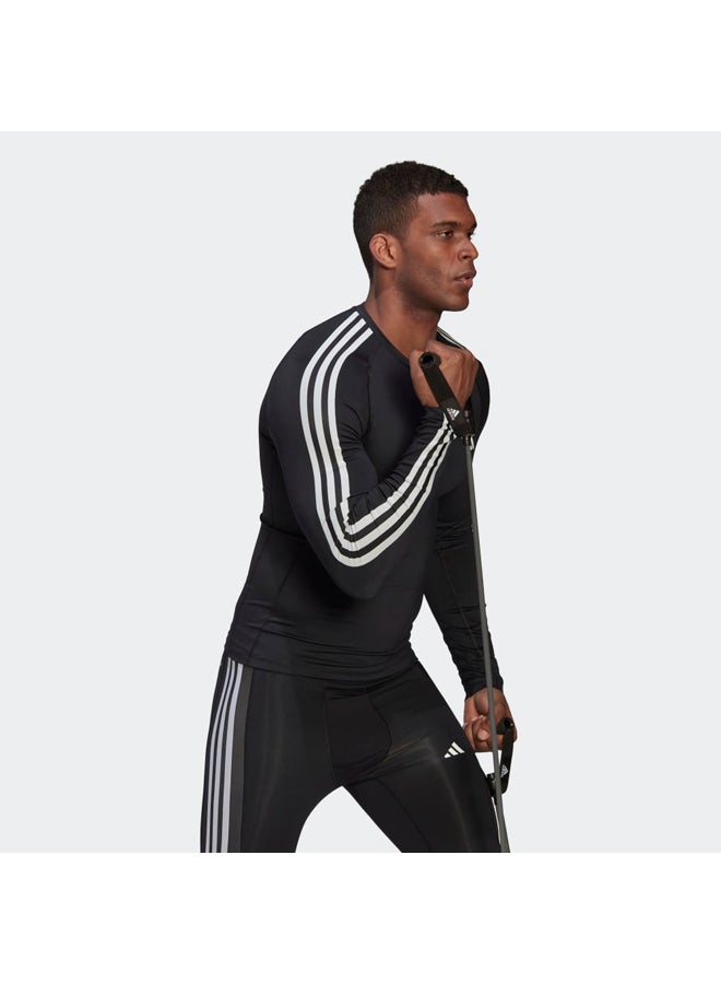 Adidas Techfit 3-Stripes Training Long Sleeve Tee - Image 2