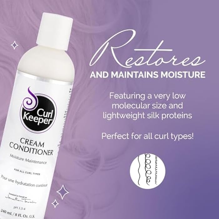 Curl Keeper Cream Conditioner for Curly Hair, 8 Fl Oz - Lightweight Daily Hair Conditioner for All Curl Types - Moisturizing & Deep Conditioning Helps Detangle, Maintain Shine & Locks-In Color - Image 2