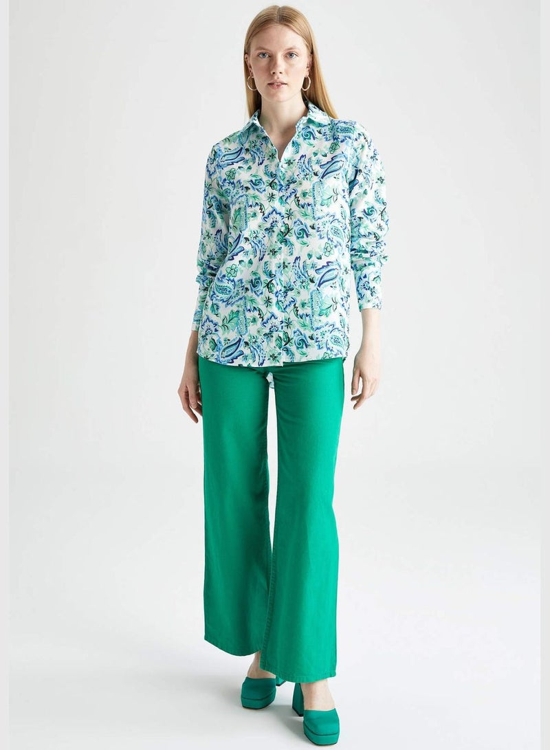 DeFacto قميص نسائي بقصة عادية بأكمام طويلة - Image 2