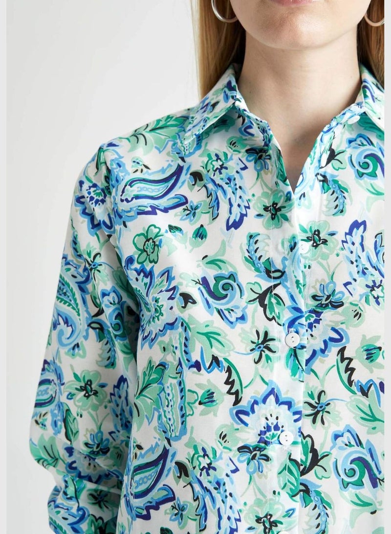 DeFacto قميص نسائي بقصة عادية بأكمام طويلة - Image 4