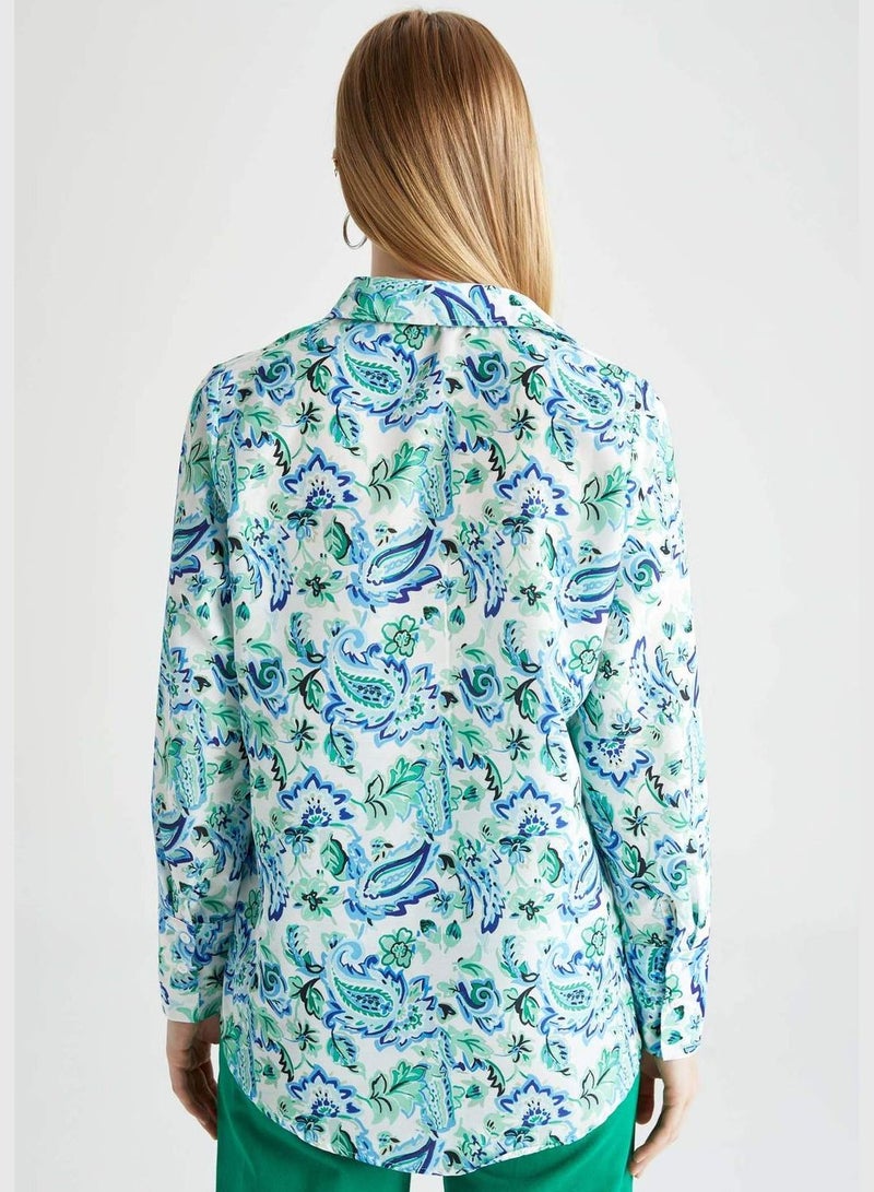 DeFacto قميص نسائي بقصة عادية بأكمام طويلة - Image 5