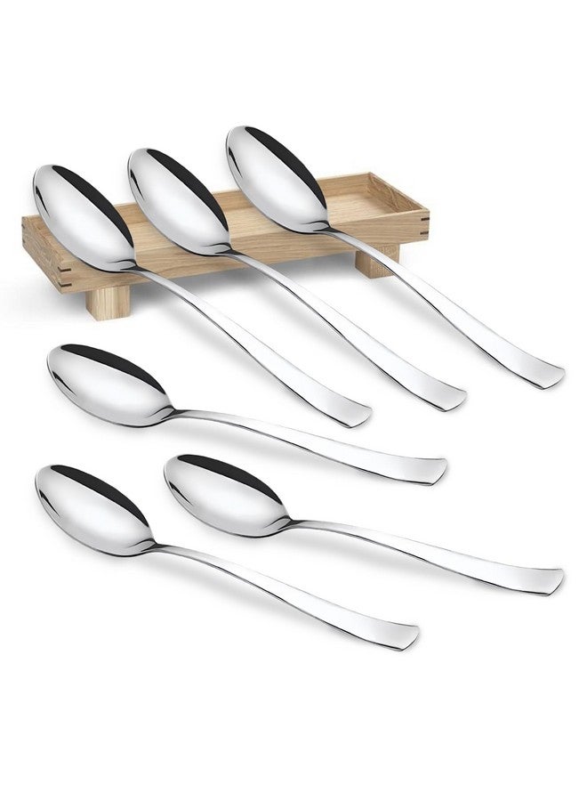 Parage 6 Pieces Stainless Steel Table Spoon Set for Home & Kitchen, 18.5 cm Long, Tea, Coffee, Sugar, Condiments & Spices, Dining Tableware Set, Silver - Image 1