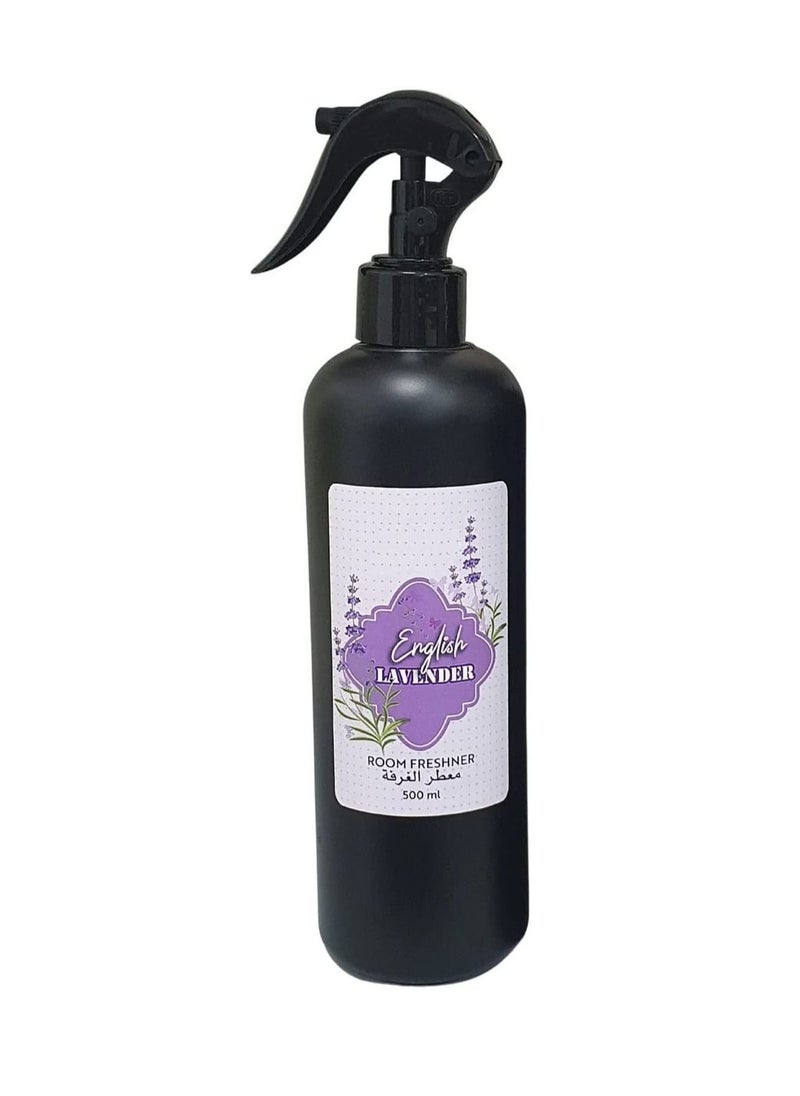 English Lavender Room Freshener Ideal for Home and Office Infused with Pure Lavender for Pillows and Carpet 500ml (1 Pack)
