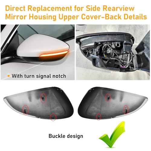 Abodvu Compatible with Honda Accord Mirror Cover 2018-2022,10th Gen Accord Mirror Cap for Left Driver & Right Passenger Side,Replace for 76251TVAA31,76201TVAA31,Platinum White Pearl,1 Pair(Sedan Only) - Image 4