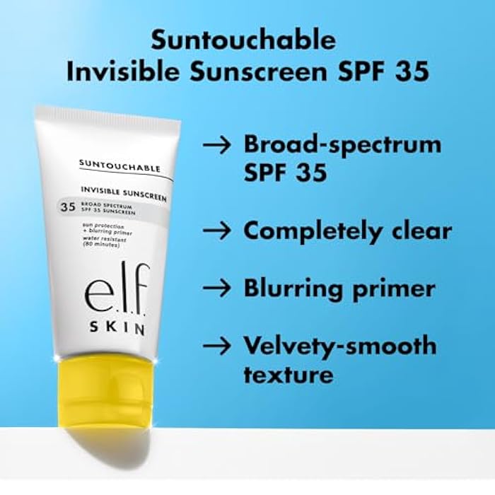elf e.l.f. SKIN Suntouchable Invisible SPF 35 Mini, Lightweight, Gel-based Sunscreen For A Smooth Complexion, Doubles As A Makeup Primer, Vegan & Cruelty-Free - Image 3